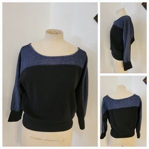 Morow Colorblock Pullover Sweater Sz S 3/4 Sleeves